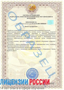 Образец сертификата соответствия (приложение) Татищево Сертификат ISO 27001